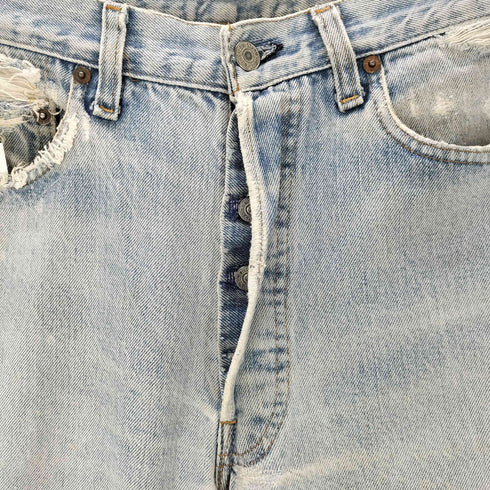 リーバイス Levis 80S ボタン裏524 赤耳 501 ボタンフライデニムパンツ リペア加工 襤褸 メンズ