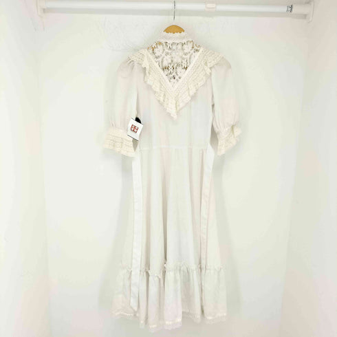 ガニーサックス GUNNE SAX USA製 レースフリル ロングワンピース レディース 7
