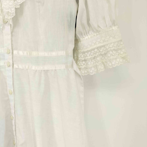 ガニーサックス GUNNE SAX USA製 レースフリル ロングワンピース レディース 7