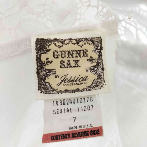 ガニーサックス GUNNE SAX USA製 レースフリル ロングワンピース レディース 7