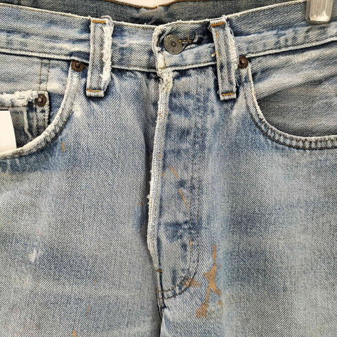 リーバイス Levis 80S ボタン裏524 赤耳 501 ボタンフライデニムパンツ ペイント加工 メンズ 32/38