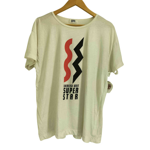 SUPER STAR 90-00s 袖裾シングルステッチ ロゴプリントカットソー メンズ FREE