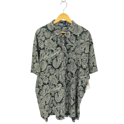 ポロバイラルフローレン Polo by RALPH LAUREN 90S コットン ペイズリー ポロシャツ ビッグサイズ メンズ import:XXL