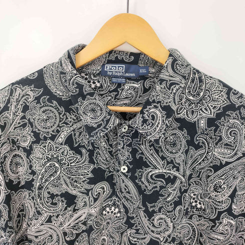 ポロバイラルフローレン Polo by RALPH LAUREN 90S コットン ペイズリー ポロシャツ ビッグサイズ メンズ import:XXL