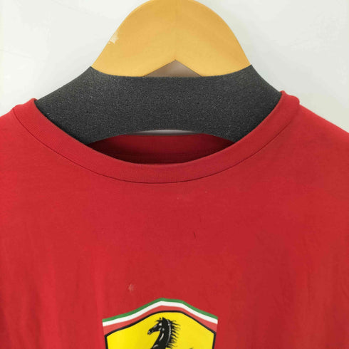 ferrari フロントロゴプリントクルーネックTシャツ メンズ