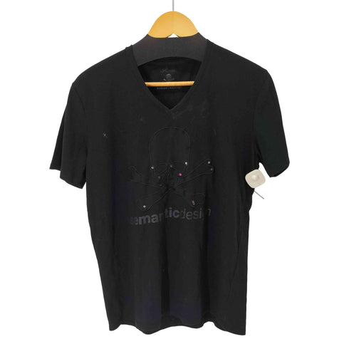 セマンティックデザイン semanticdesign S/S ドクロデザインVネックTシャツ メンズ LL