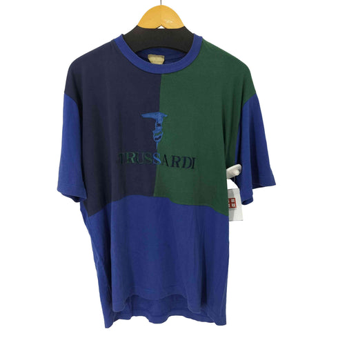 トラサルディ TRUSSARDI イタリア製 ロゴ刺繍S/SバイカラーTシャツ メンズ
