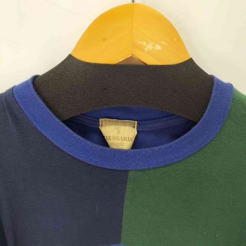 トラサルディ TRUSSARDI イタリア製 ロゴ刺繍S/SバイカラーTシャツ メンズ