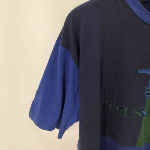 トラサルディ TRUSSARDI イタリア製 ロゴ刺繍S/SバイカラーTシャツ メンズ