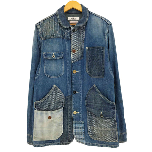 ファンダメンタル FDMTL 刺し子カバーオール パッチワーク デニムジャケット メンズ JPN:4