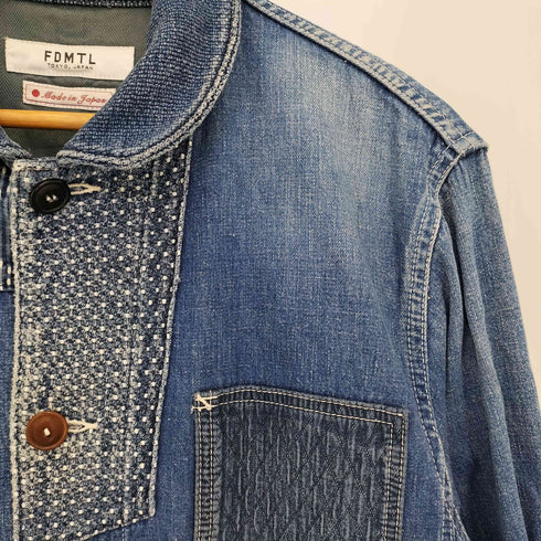 ファンダメンタル FDMTL 刺し子カバーオール パッチワーク デニムジャケット メンズ JPN:4