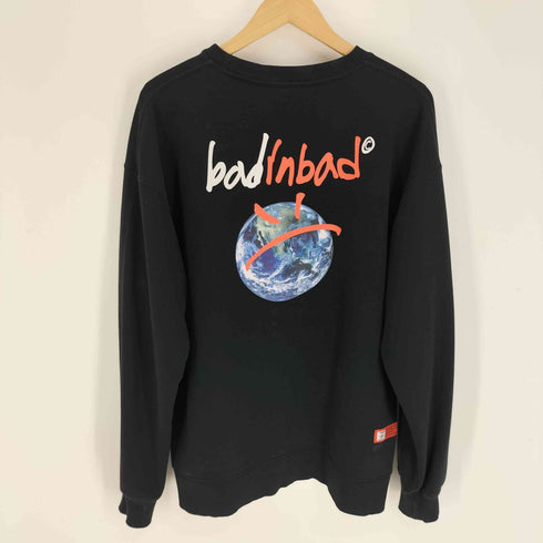 BAD IN BAD アース 地球 ロゴ 両面プリント スウェット メンズ import:L