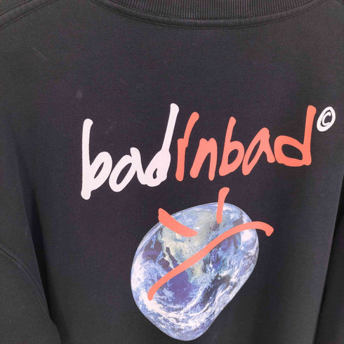 BAD IN BAD アース 地球 ロゴ 両面プリント スウェット メンズ import:L