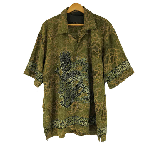 総柄 龍 S/S 開襟シャツ メンズ import:XL