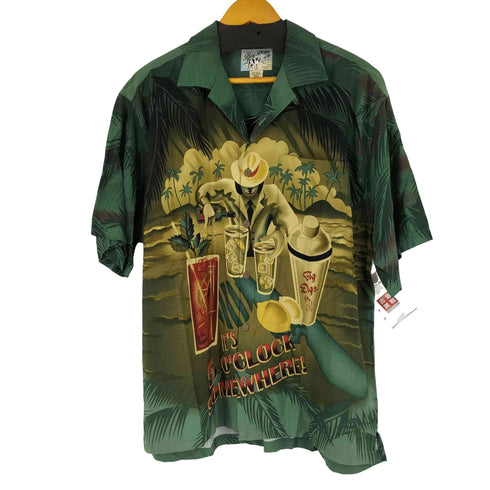 BIG DOGS レーヨン100 アロハシャツ メンズ import:M