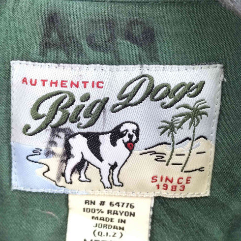 BIG DOGS レーヨン100 アロハシャツ メンズ import:M