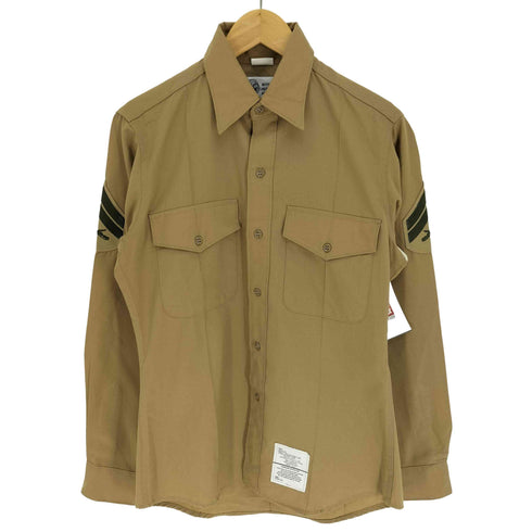 ユーエスアーミー U.S. ARMY DEFENSE LOGISTICS AGENCY 襟芯 デカ襟 銃 ワッペン ミリタリー L/S シャツ 2011年製 メンズ 15×35