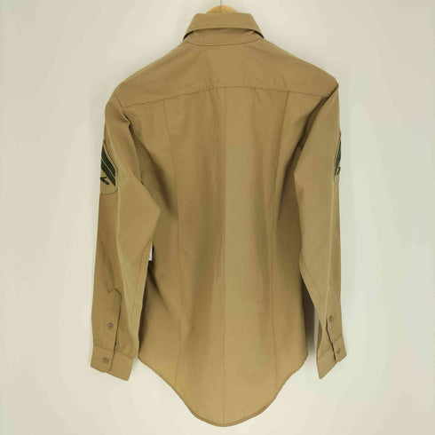 ユーエスアーミー U.S. ARMY DEFENSE LOGISTICS AGENCY 襟芯 デカ襟 銃 ワッペン ミリタリー L/S シャツ 2011年製 メンズ 15×35