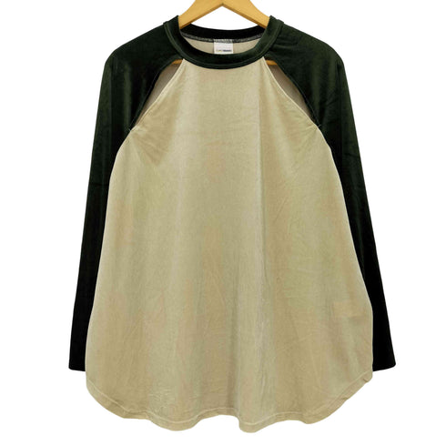 チャオパニック Ciaopanic ベロア配色肩スリットラグランTEE レディース ONE SIZE