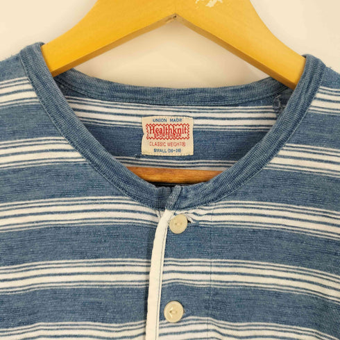 ヘルスニット Healthknit SPORTSWEAR ボーダー ヘンリーネックTシャツ メンズ import:S