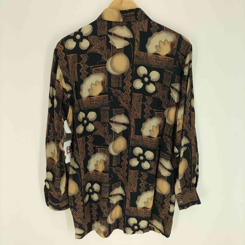GIOVANNI UOMO 花柄 総柄 ビスコース シルク L/S シャツ メンズ JPN:M