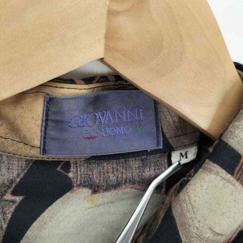 GIOVANNI UOMO 花柄 総柄 ビスコース シルク L/S シャツ メンズ JPN:M