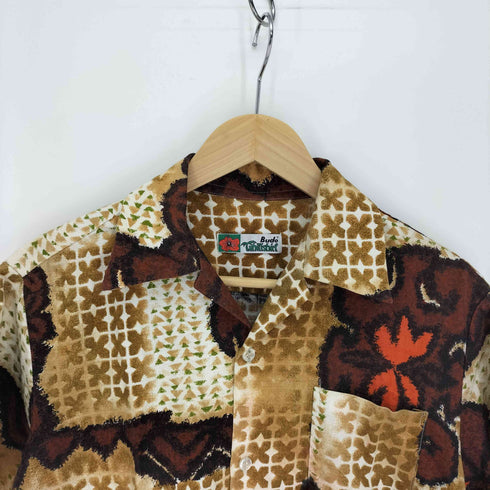 60-70S BUDO TAHITISHIRT バテイック 総柄 開襟 オープンカラー アロハ シャツ メンズ