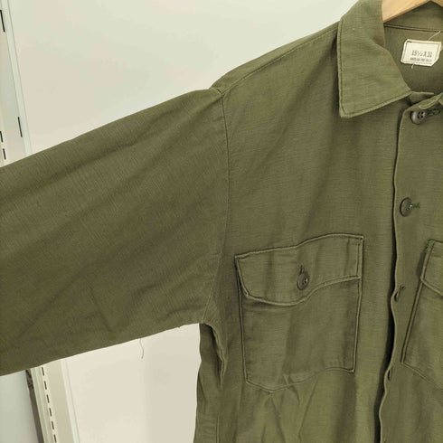 ユーエスアーミー U.S. ARMY 70S UTILITY CTN SATEEN OG107 ユーティリティ コットン サテン ファティーグ ミリタリー シャツ 1975年製 メンズ 15 1/2×31