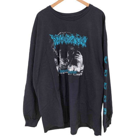 グラフィックプリント L/S クルーネック バンド Tシャツ ビッグサイズ メンズ 3XL