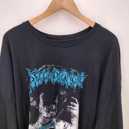 グラフィックプリント L/S クルーネック バンド Tシャツ ビッグサイズ メンズ 3XL