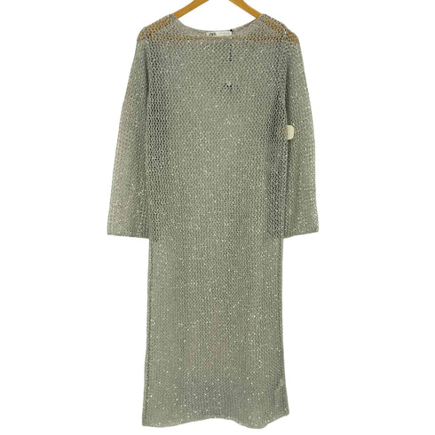 ザラ ZARA スパンコール メッシュロングワンピース レディース import:S