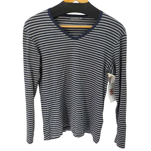 サンスペル Sunspel L/S Vネックボーダートップス メンズ JPN:M