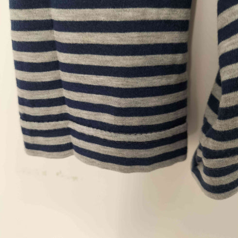 サンスペル Sunspel L/S Vネックボーダートップス メンズ JPN:M