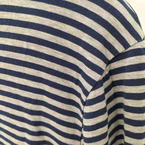 サンスペル Sunspel L/S Vネックボーダートップス メンズ JPN:M