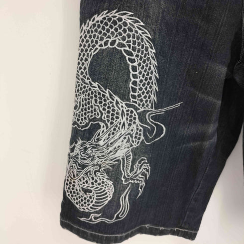 ドッグタウン DOG TOWN y2k Black Dragon Embroidery Distressed Baggy Short 平成 黒龍 刺繍 メンズ JPN:L