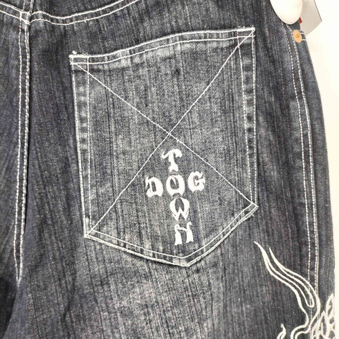 ドッグタウン DOG TOWN y2k Black Dragon Embroidery Distressed Baggy Short 平成 黒龍 刺繍 メンズ JPN:L