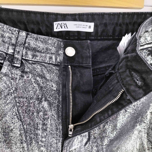 ザラ ZARA ラメコーティング ブラックデニムスカート レディース JPN:S