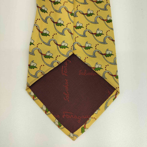 サルヴァトーレフェラガモ Salvatore Ferragamo 総柄 シルクネクタイ メンズ