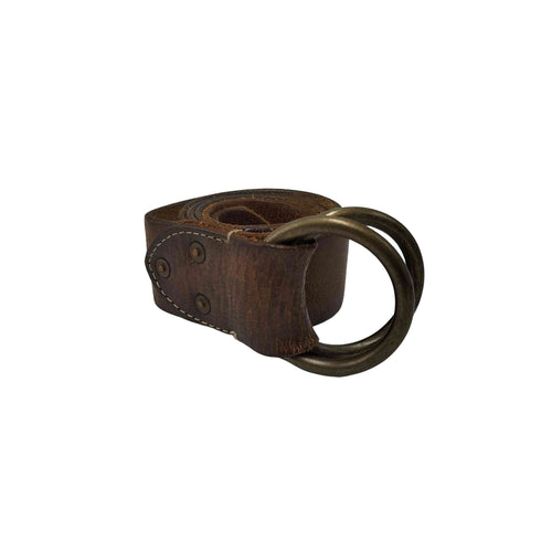 ダブルアールエルラルフローレン RRL RALPH LAUREN イタリア製 LEATHER DOUBLE-O-RING BELT 丸カン レザー ベルト メンズ 32