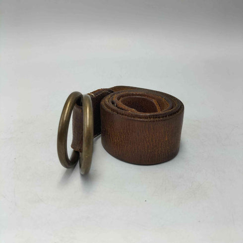 ダブルアールエルラルフローレン RRL RALPH LAUREN イタリア製 LEATHER DOUBLE-O-RING BELT 丸カン レザー ベルト メンズ 32