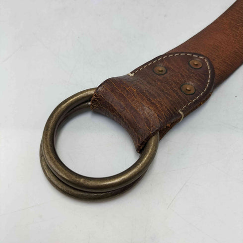 ダブルアールエルラルフローレン RRL RALPH LAUREN イタリア製 LEATHER DOUBLE-O-RING BELT 丸カン レザー ベルト メンズ 32