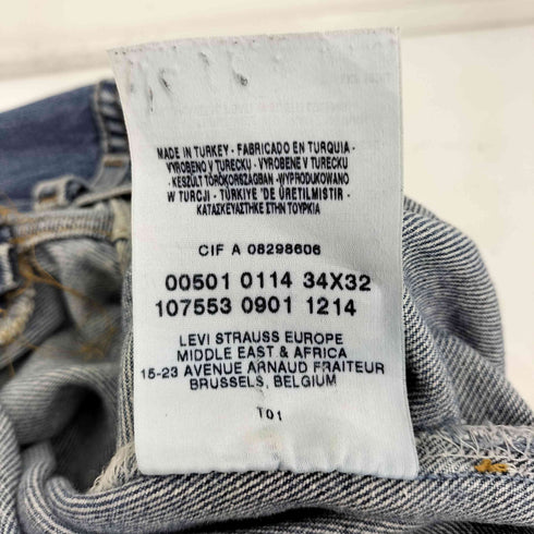 リーバイス Levis 00S ユーロ リーバイス 501 ボタンフライ ダメージ デニム パンツ 2001年製 メンズ 34×32
