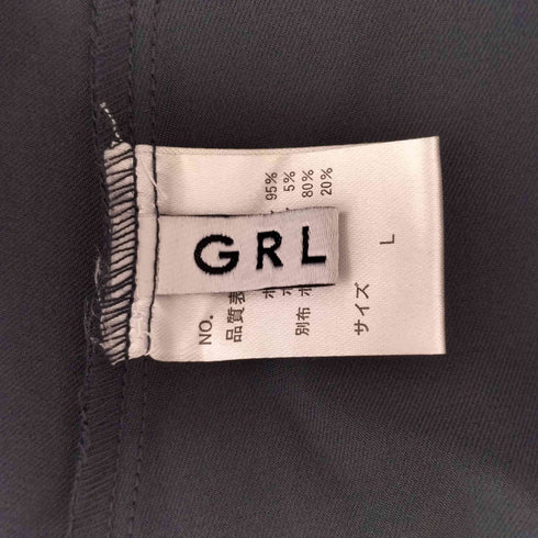 グレイル GRL ベルト付きビッグカラー配色ステッチフレアワンピース レディース L