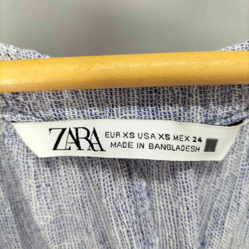ザラ ZARA L/S リネン100% 楊柳 ロングワンピース レディース import:XS
