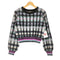 エミリアウィズ EMIRIA WIZ Cotton cloud check knit tops レディース JPN:M
