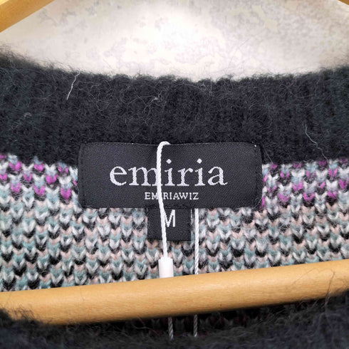 エミリアウィズ EMIRIA WIZ Cotton cloud check knit tops レディース JPN:M