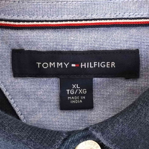 トミーヒルフィガー TOMMY HILFIGER ロゴ刺繍 コットン 鹿の子 ポロシャツ メンズ import:XL