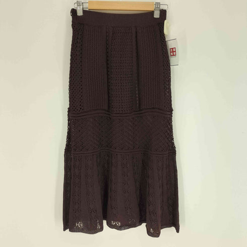 インデックス INDEX 25SS 透かし編み フレア ニット スカート レディース JPN:M