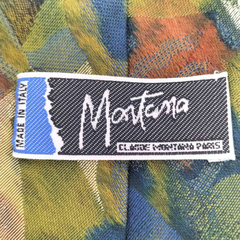 CLAUDE MONTANA 80-90S イタリア製 総柄 シルク ネクタイ メンズ
