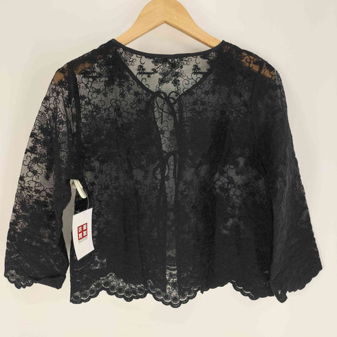 インデックス INDEX 25SS シアー刺繍 リボン ショート ブラウス レディース JPN:S
